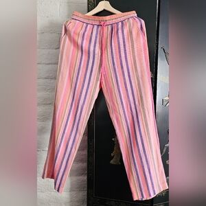 Xirena Harper Multi Stripe Cotton Pants Sz M NWOT Pull-On Boho Lounge Pant
